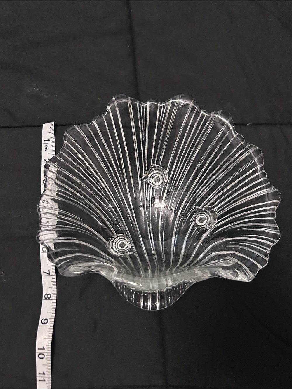 Vintage Clear Glass Shell-Shaped Decorative Bowl - Clear